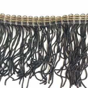 Fringe Black Gold Trim Lampshade Costume Dance Dress Crafts 3 2/3 yards
